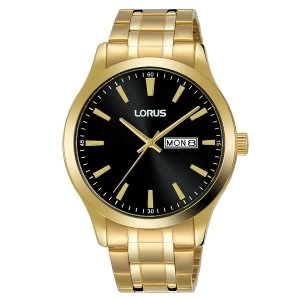 Lorus RH344AX9 Mens Gold Plated Bracelet Dress Watch