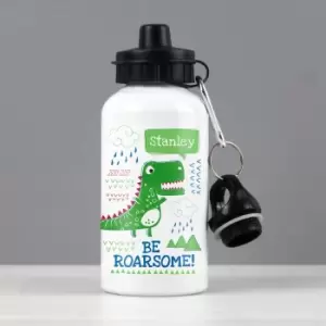 Personalised Be Roarsome Dinosaur Drinks Bottle - White