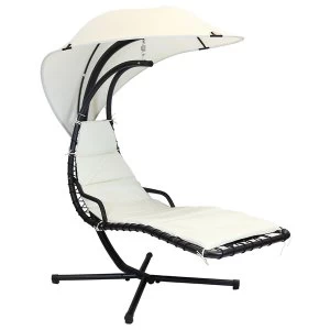 Charles Bentley Patio Swing Chair Seat Lounger - Cream