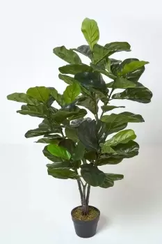 Artificial Fiddle Leaf Fig Tree in Pot, 120cm Tall