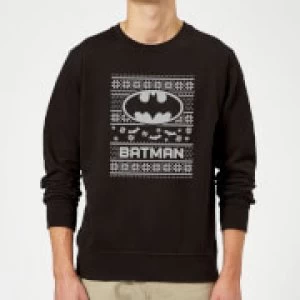 DC Comics Originals Batman Knit Black Christmas Sweatshirt - L - Black