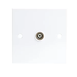 KnightsBridge White Coaxial TV Outlet Isolated Single Wall Plate