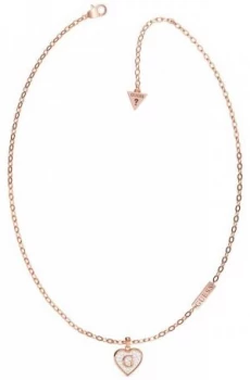 Guess G Shine Rose PVD Necklace Heart UBN79036 Jewellery