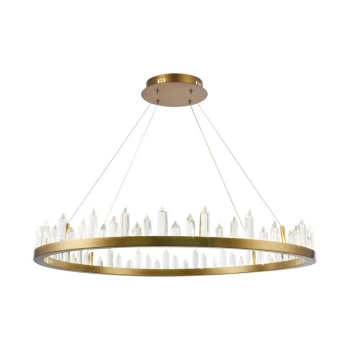 Gletscher Integrated LED Ceiling Pendant Lamp Brass & Crystal