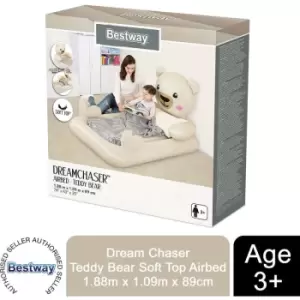Bestway Childrens DreamChaser Teddy Bear Soft Airbed, 74" x 43" x 35", 3+ Years