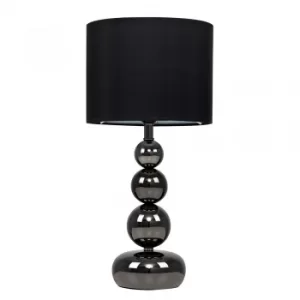 Marissa Black Chrome Touch Table Lamp with Black Shade