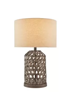 Lighting and Interiors Group The Lighting and Interiors Beaton Rattan Woven Base Table Lamp - wilko