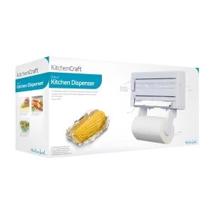 KitchenCraft 3-in-1 Cling Film Kitchen Foil Dispenser Paper Towel Holder