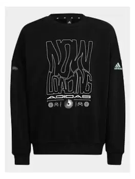adidas Loose Fit Arkd3 Crew Sweatshirt - Black, Size 9-10 Years