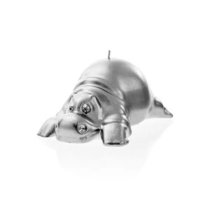 Silver Hippo Candle