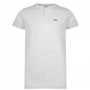 Lee Cooper Essentials 3 Button T Shirt Mens - Grey Marl