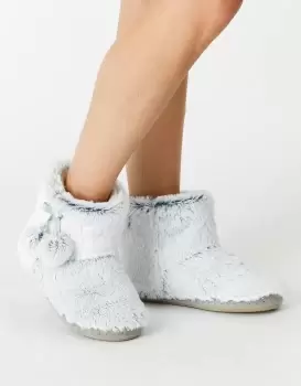 Accessorize Womens Super Soft Slipper Boots Grey, Size: L