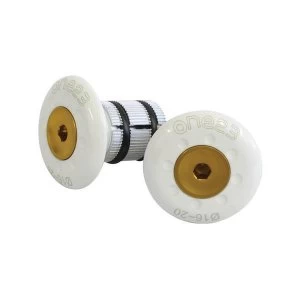 ETC Bar End Plugs Alloy 22.2mm White