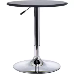93cm Adjustable Round Bar Table w/ PVC Leather Steel Base Bistro Black - Homcom
