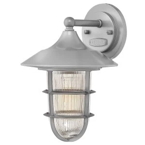 1 Light Small Outdoor Wall Lantern Silver IP44, E27
