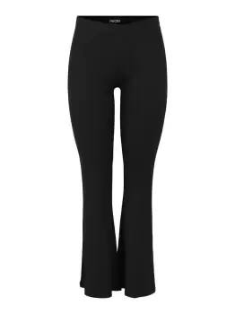 PIECES Mid Waist Flared Trousers Women Black