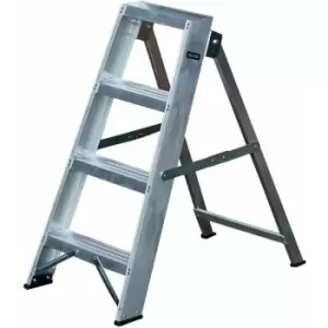 0.8m Aluminium Swingback Step Ladders 4 Tread Professional Lightweight Steps