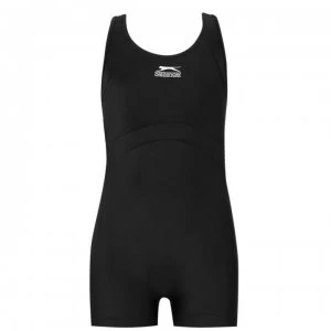 Slazenger Boyleg Swimming Suit Junior Girls - Black