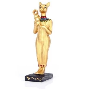 Gold Standing Bast Egyptian (Pack Of 4) Figurine
