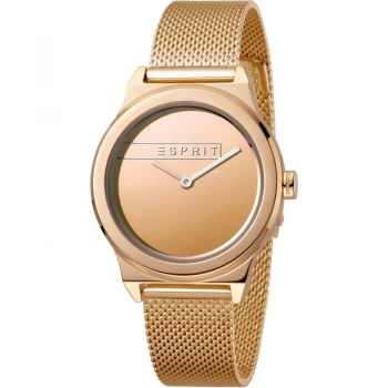 Esprit Magnolia Womens Watch featuring a Stainless Steel Mesh, Rose gold Coloured Strap and Rose Gold Mirror Dial