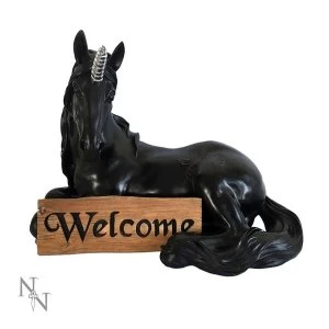 Black Unicorns Welcome Figurine