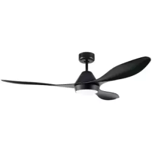 Antibes LED Ceiling Fan Black Matt 5 Speed, Timer, Reversible, Remote Included - Eglo