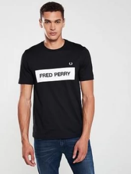 Fred Perry Graphic Print T-Shirt - Black, Size XL, Men