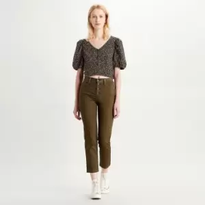 724 High Rise Crop Utility Trousers in Cotton