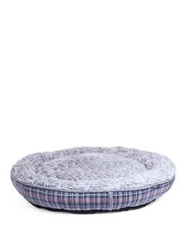 Petface Dove Grey Check Donut Bed - X Large