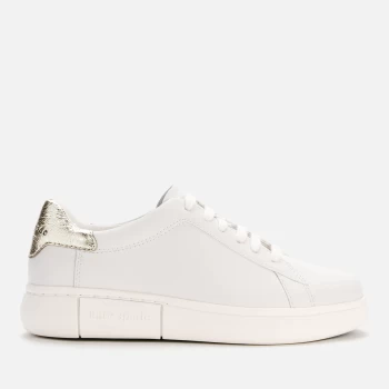 Kate Spade New York Womens Lift Leather Cupsole Trainers - Optic White/Pale Gold - UK 7