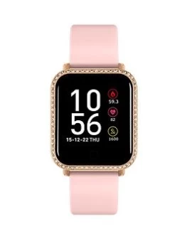 Reflex Active Series 6 Smartwatch With Colour Touch Screen & Stone Set Case with Up To 7 Day Battery Life, Pink, Women