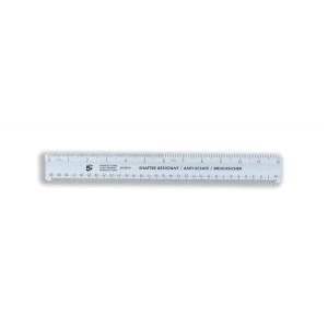 5 Star Office Shatter Resistant Ruler Plastic Metric and Imperial Markings 300mm Blue Tint Pack of 10