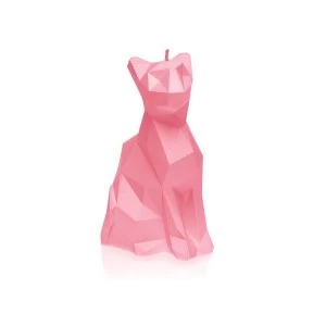 Pink Metallic Low Poly Cat Candle