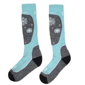 Salomon Access 2 Pack Ski Socks Womens - Blue/Grey