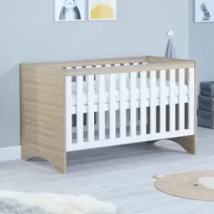 Babymore Veni Cot Bed with Drawer in White Oak
