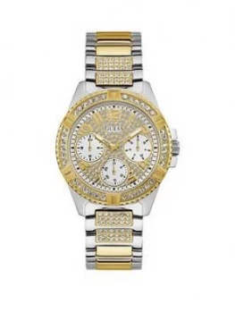 Guess Guess Lady Frontier Silver And Gold Detail Glitz Multi Dial Two Tone Stainless Steel Bracelet Ladies Watch