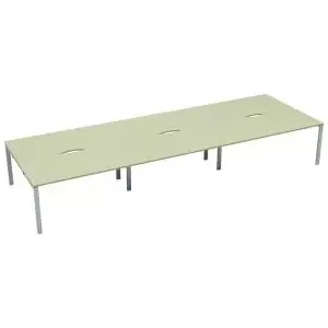 Jemini 6 Person Bench Desk 3600x1600x730mm MapleWhite KF808824