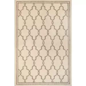 Terrace Spanish Tile Flatweave Outdoor Indoor Natural/Taupe Rug in 120 x 170cm (4x5'6'')