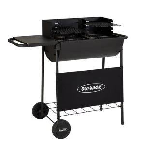 Outback Half Drum Charcoal BBQ with Twin Grill