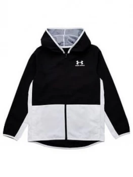 Urban Armor Gear Boys Woven Track Jacket, Black/White, Size S, 7-8 Years