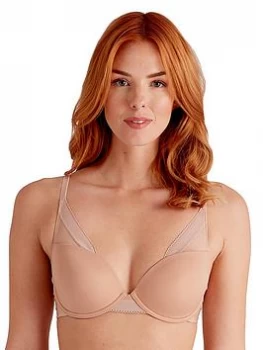 Pretty Polly High Apex Moulded Bra - Nude , Nude, Size 30D, Women