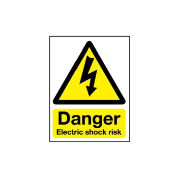 Electric Shock Risk Vinyl Danger Sign - 148 X 210MM
