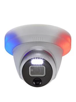 Swann Smart Security 4K Enforcer Controllable Red & Blue Flashing Lights, Spotlight & Colour Night Vision Add On Cctv Dome Camera - Swpro-4Kder-Eu