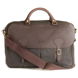 Barbour Unisex Wax Leather Briefcase Olive One