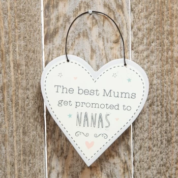 Love Life Mini Heart Plaque - Promoted to Nana