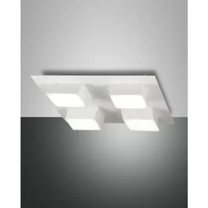 Fabas Luce Lucas Integrated LED Semi Flush Light White Glass