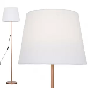 Charlie Copper Floor Lamp with White Aspen Shade
