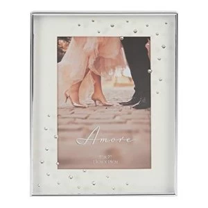 5" x 7"- Amore By Juliana Silver Plated Frame with Crystals