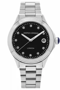 Ladies Jasper Conran London 36mm Watch with a Black Dial and a Silver Metal bracelet J1B104015