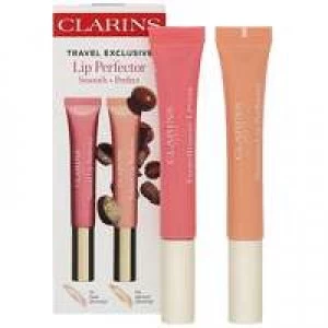 Clarins Gifts and Sets Instant Light Natural Lip Perfector Duo 01 Rose Shimmer and 02 Apricot Shimmer